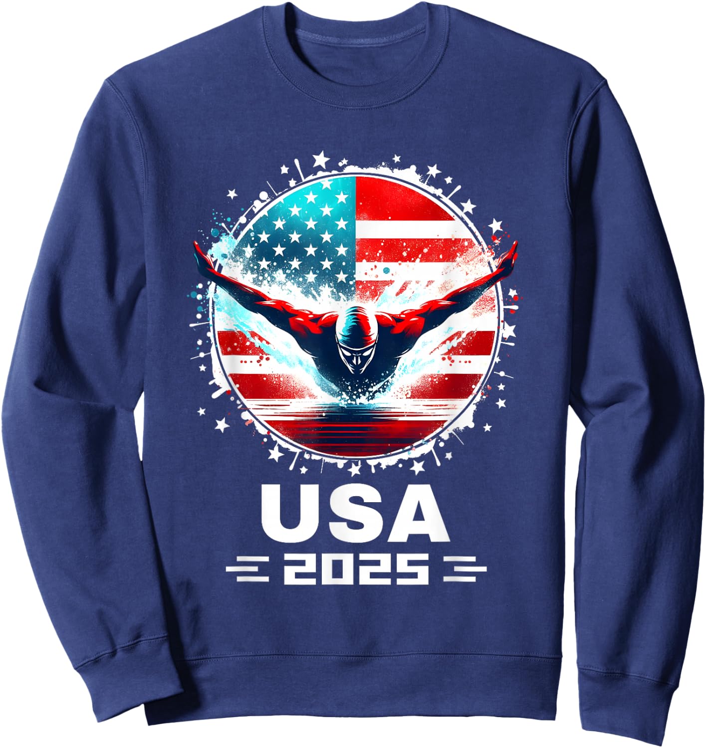 Swimming Apparel United States Team 2025 Swimming Team Sweatshirt - Sweatshirt | Navy