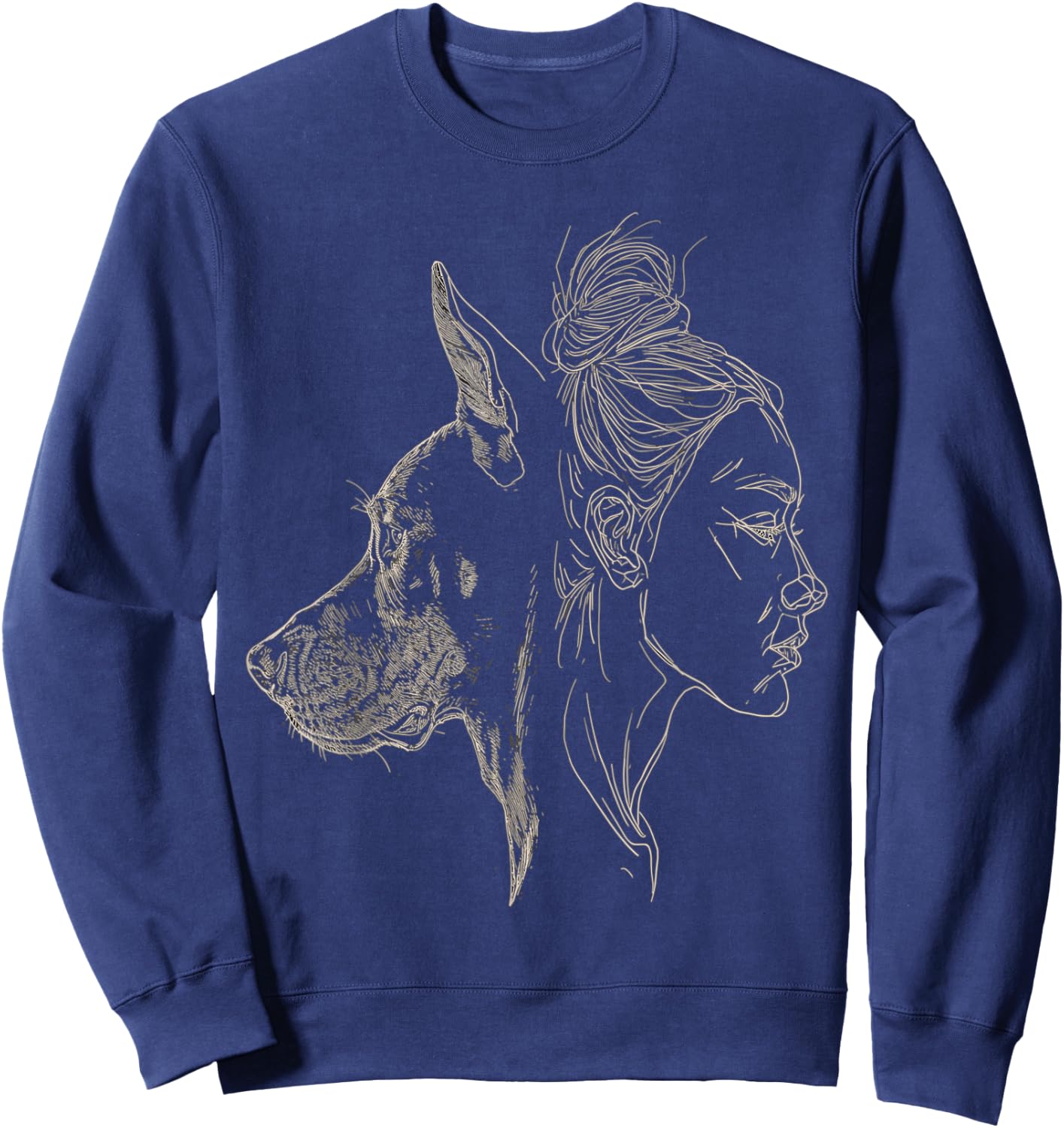 Doberman Mom Dog Art Doberman Lover Mother's Day Sweatshirt - Sweatshirt | Navy