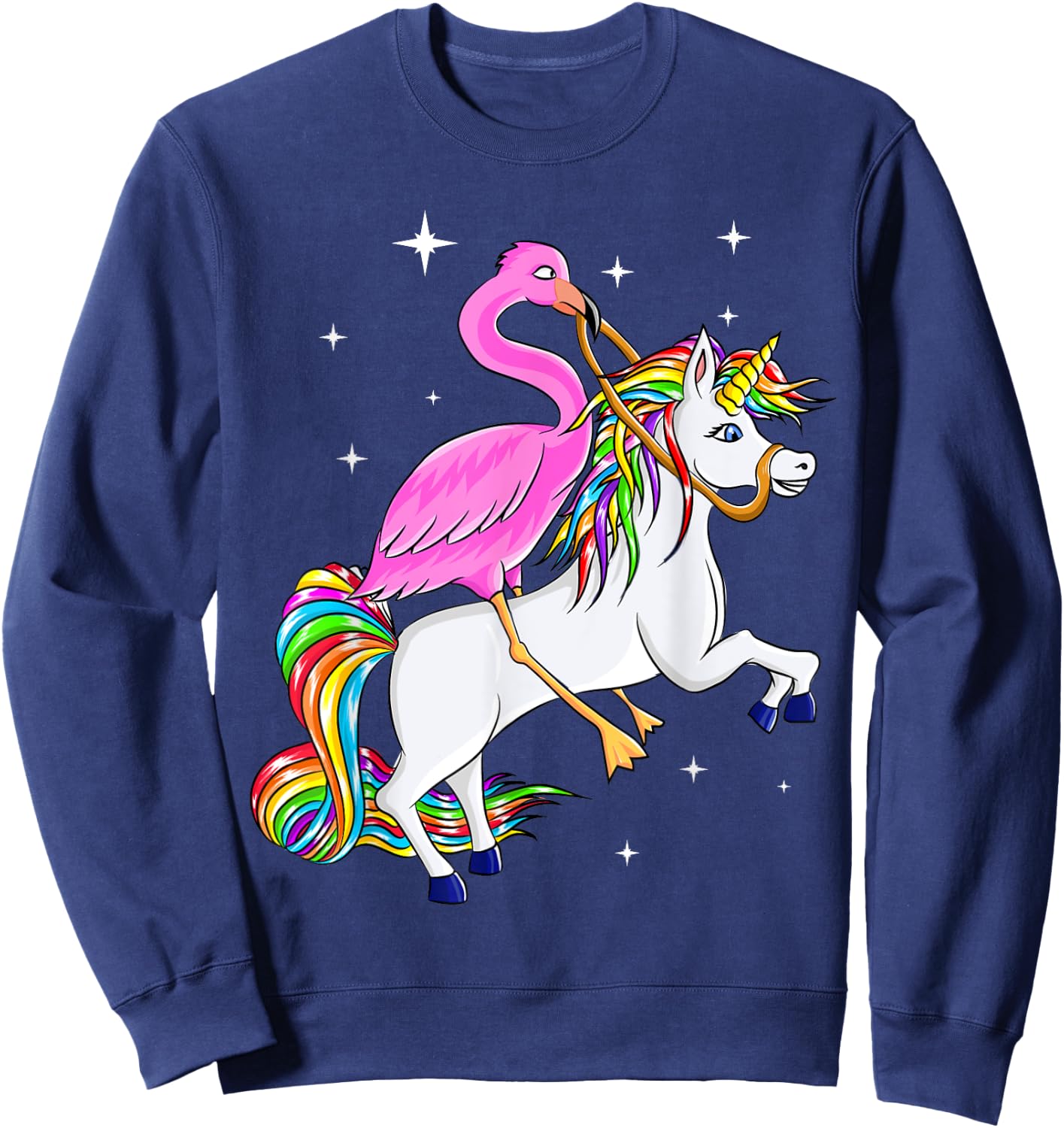 Flamingo Riding Unicorn Pink Flamingo Gift Kids Women Sweatshirt - Sweatshirt | Navy