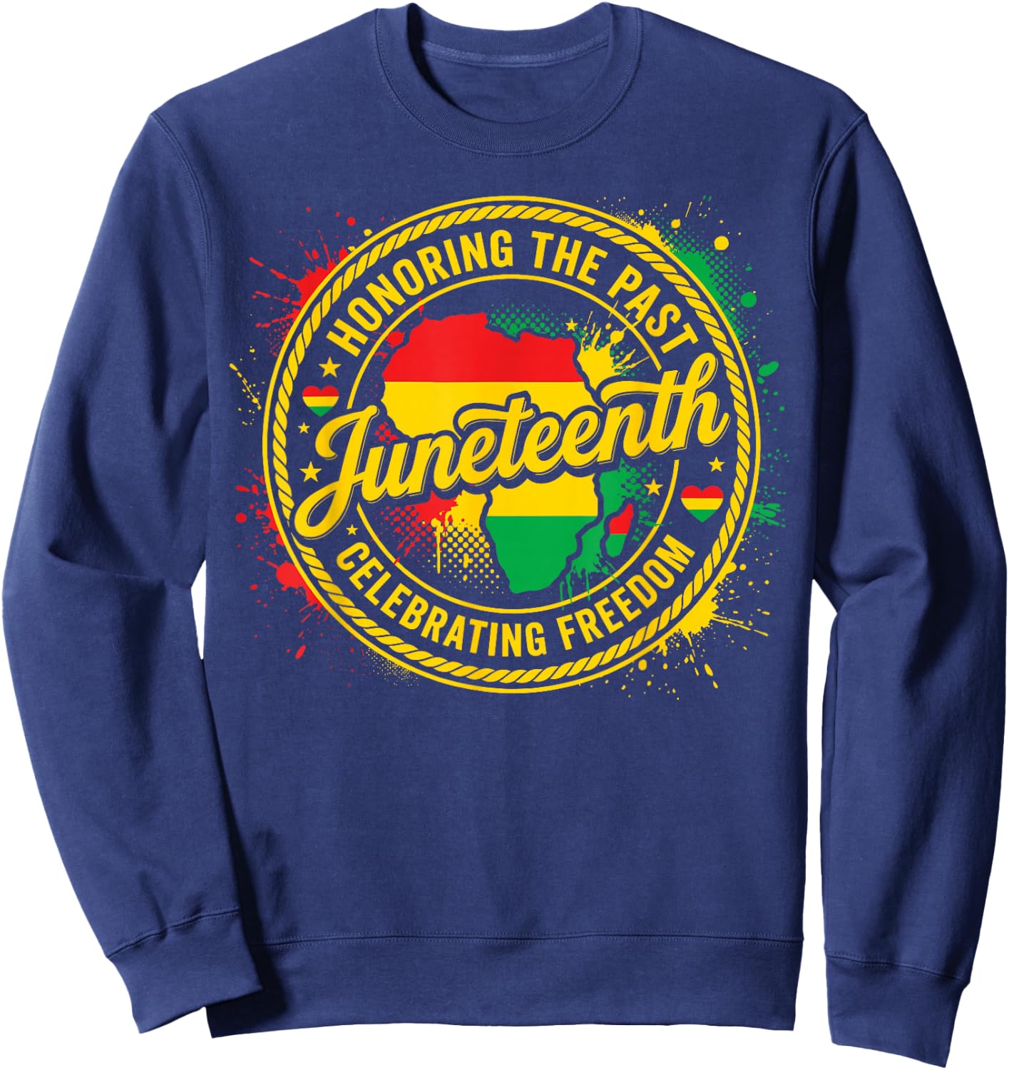 Juneteenth Honoring the Past Celebrating Freedom 1865 Black Sweatshirt - Sweatshirt | Navy