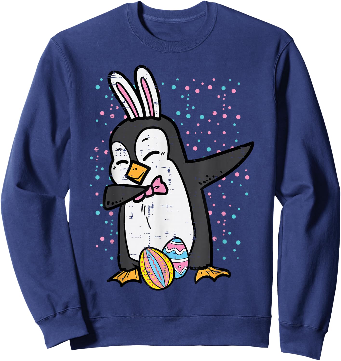 Easter Bunny Penguin Dab Funny Dance Girls Boys Kids Toddler Sweatshirt - Sweatshirt | Navy