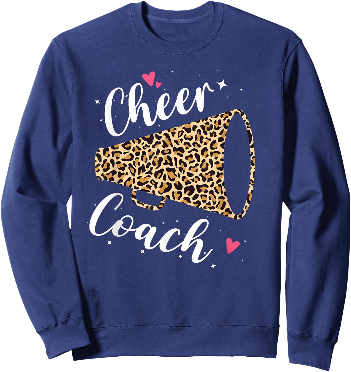 Leopard Cheer Coach Cheerleading Cheerleader Appreciation Sweatshirt - Sweatshirt | Navy