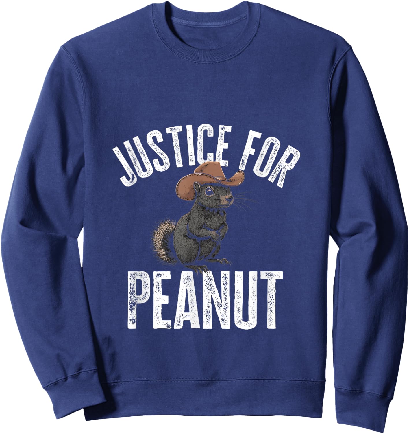 Justice For Peanut The Squirrel - Peanut Squirrel Sweatshirt - Sweatshirt | Navy