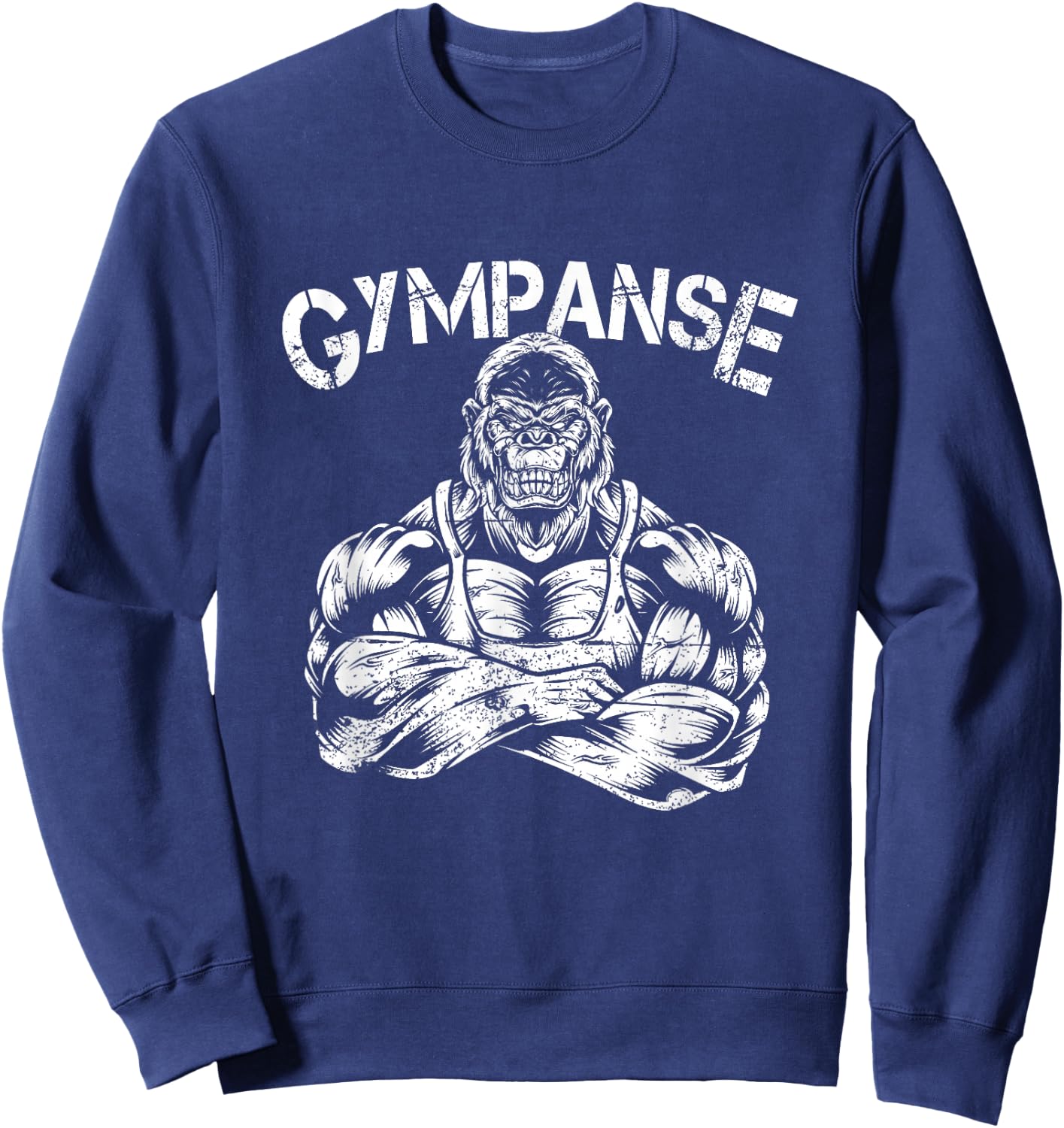 Gympanse Gym Monkey Chimpanzee Fitness Coach Gym Trainer , black Sweatshirt - Sweatshirt | Navy
