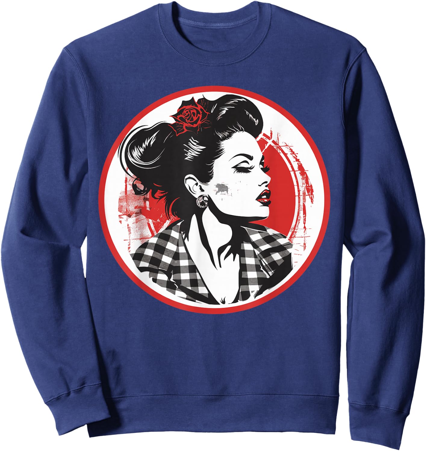 Rockabilly Girl Outfit for Rock n Roll Music 50s 60s , black Sweatshirt - Sweatshirt | Navy