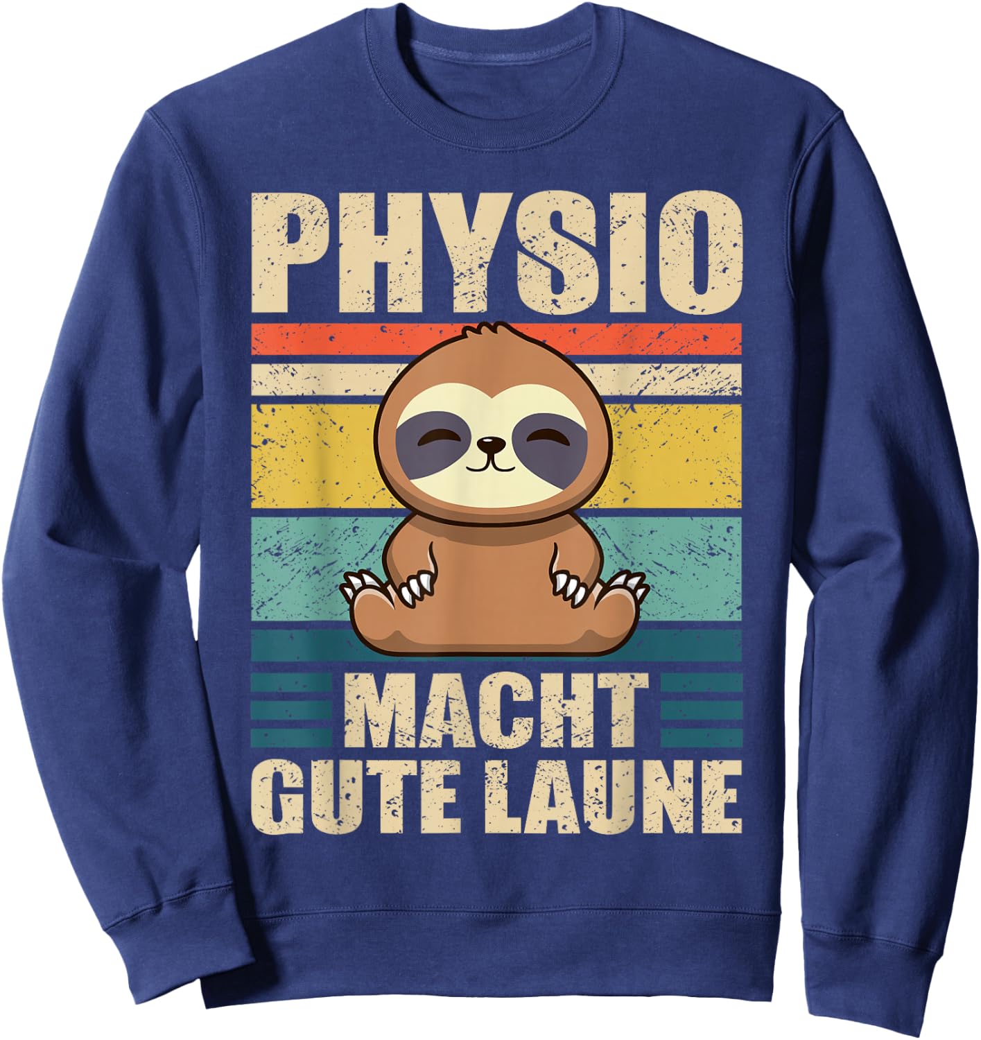 Physiotherapie Geschenke Physio Faultier & Physiotherapeut für Physiotherapeuten, -Erwachsene, Schwarz, S Sweatshirt - Sweatshirt | Navy