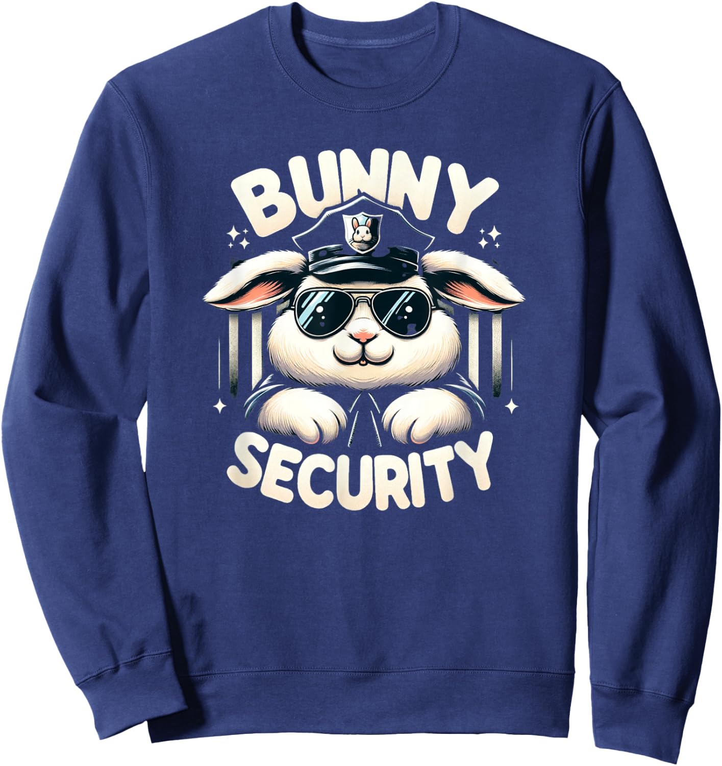 Easter Bunny Security Guard Cute & Funny Egg Hunt Sweatshirt - Sweatshirt | Navy