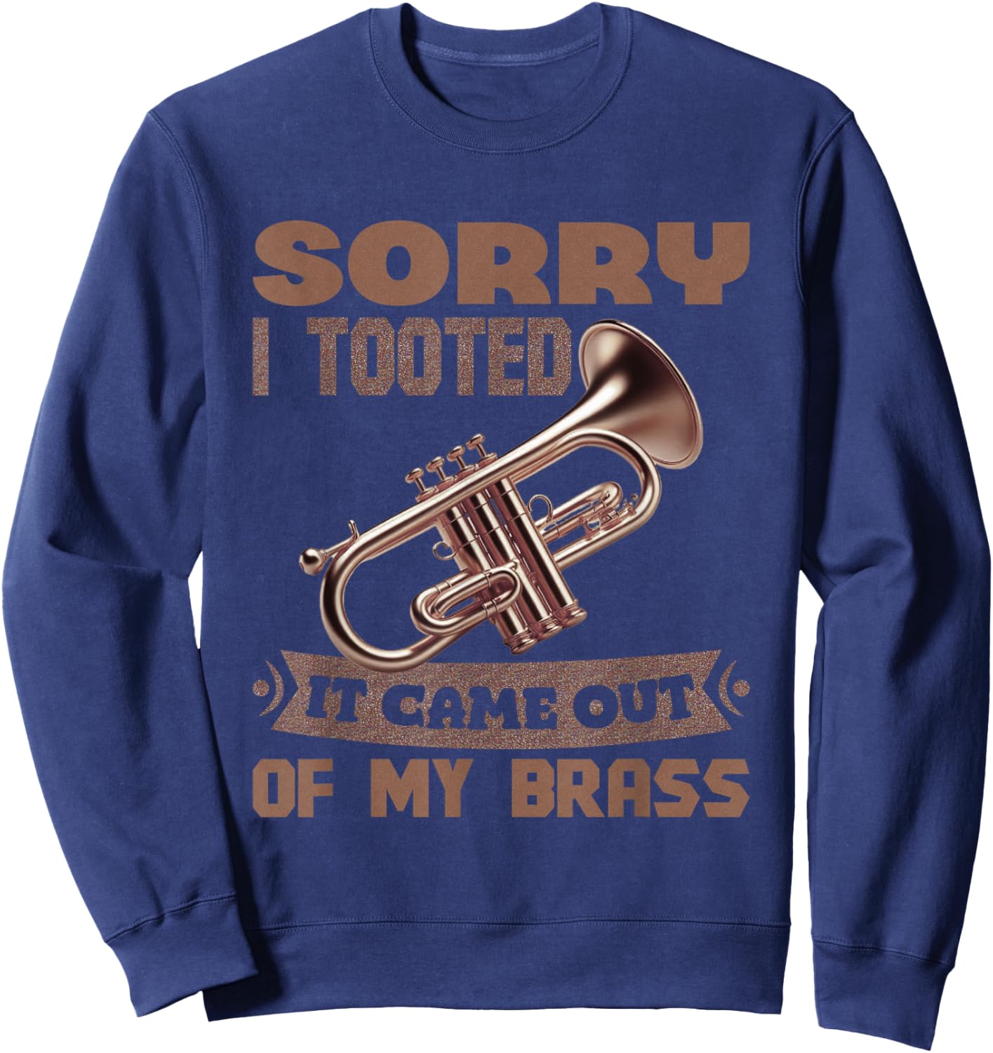 Trumpet Player Vintage Music Trumpet Jazz Band Trombone Sweatshirt - Sweatshirt | Navy