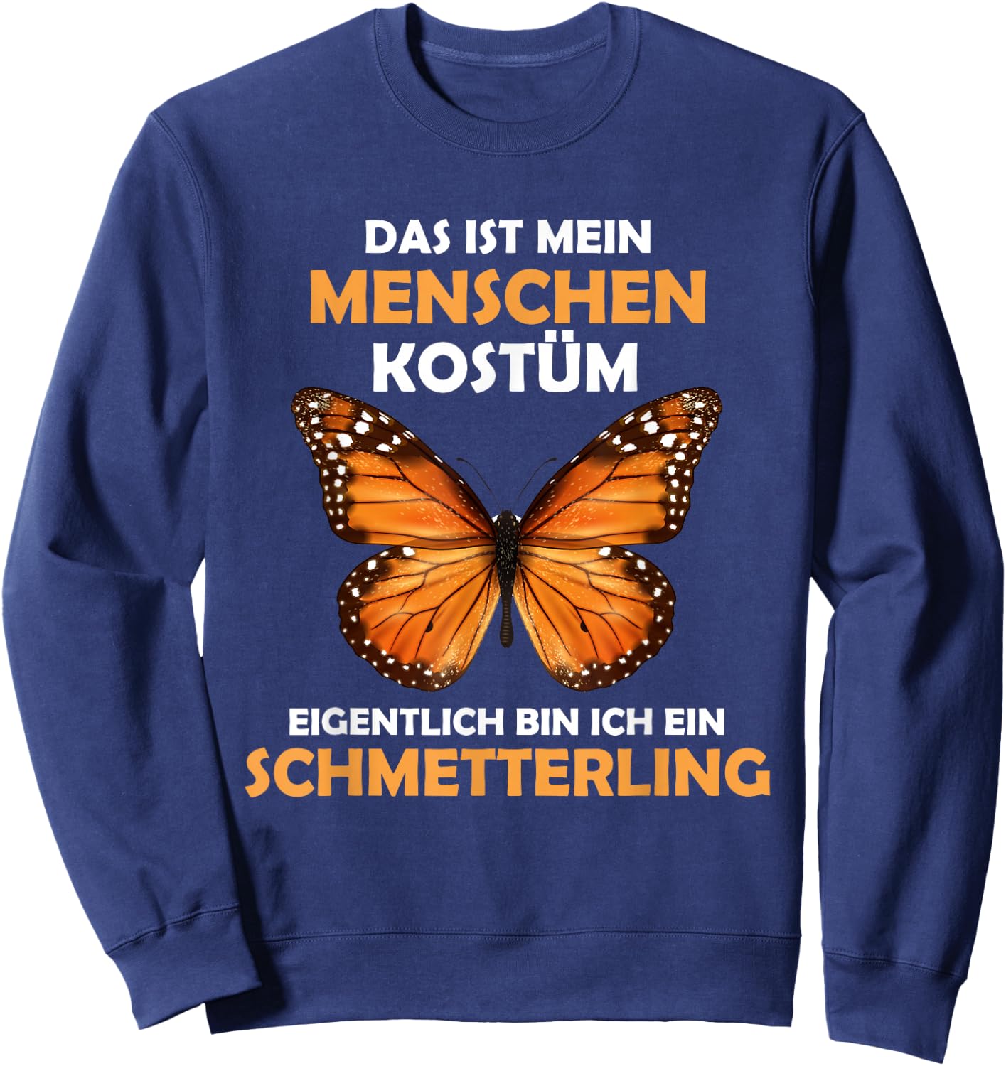 Butterfly Carnival Costume Helau Fancy Dress Human Costume , black Sweatshirt - Sweatshirt | Navy