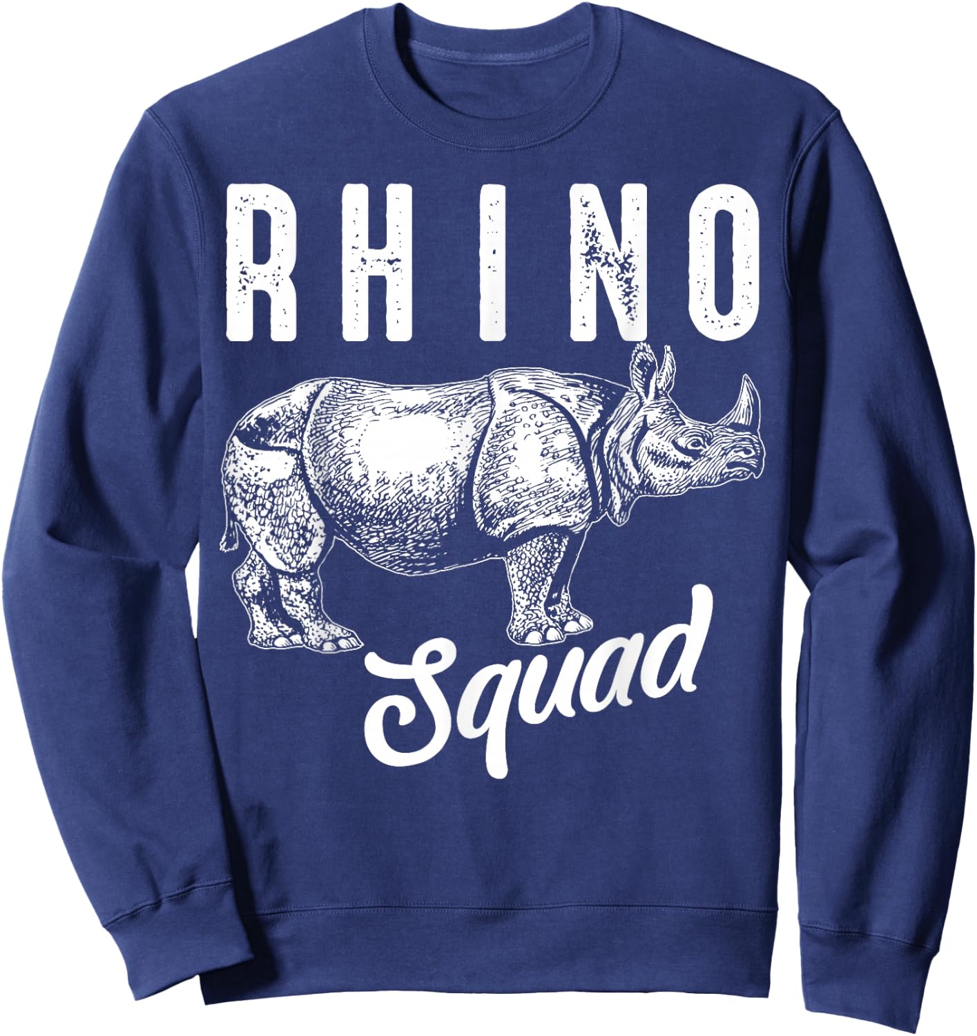 Funny Rhino Art Women Kids Toddler Rhino Lover Sweatshirt - Sweatshirt | Navy