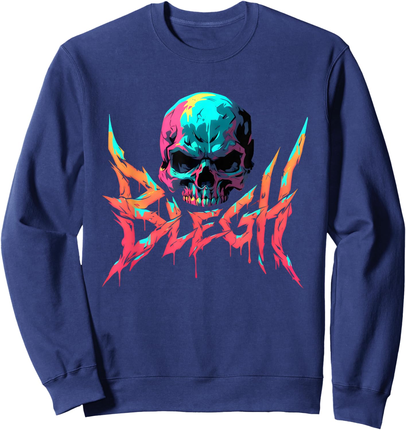 Blegh | Heavy Hardcore Metal Music | Metalcore Scream Sweatshirt - Sweatshirt | Navy