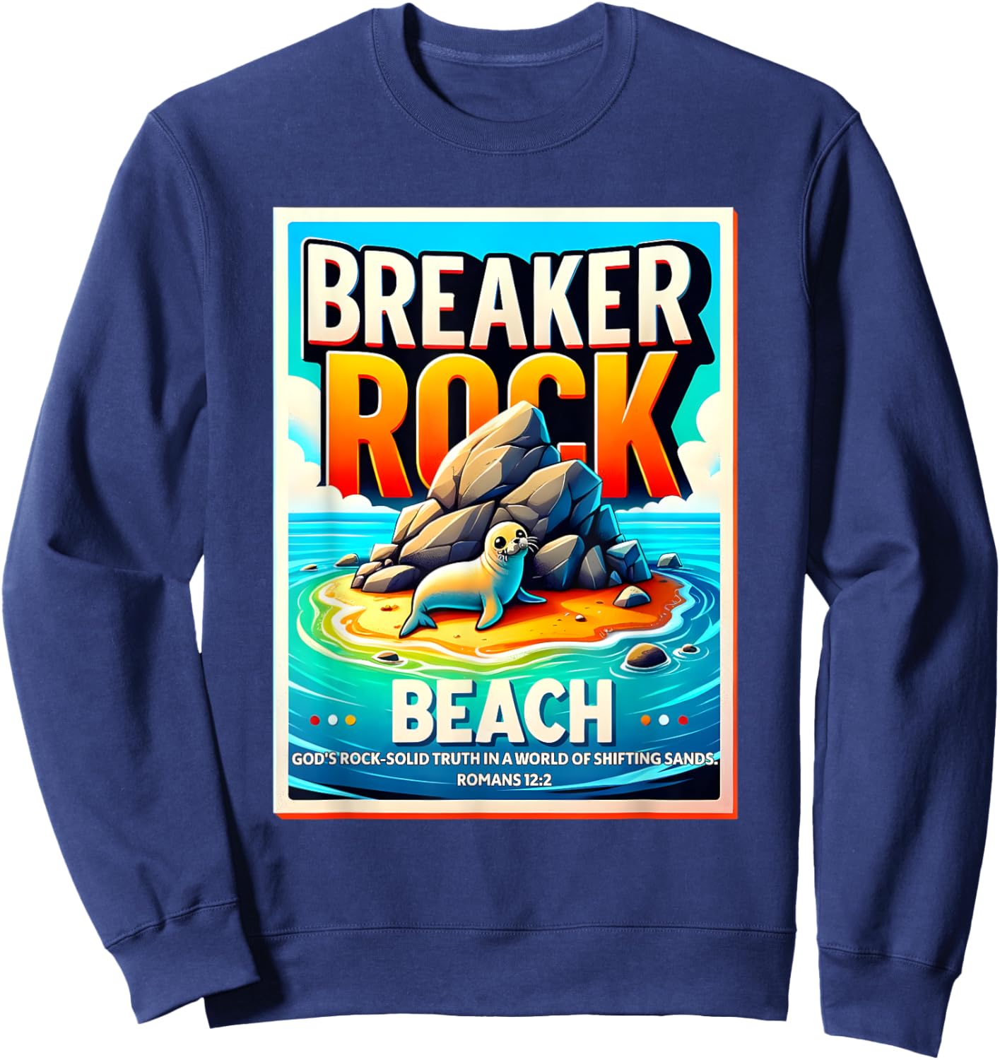 Breaker Rock Beach God's Rock-Solid Truth VBS 2024 Christian Men Women Kids Sweatshirt - Sweatshirt | Navy