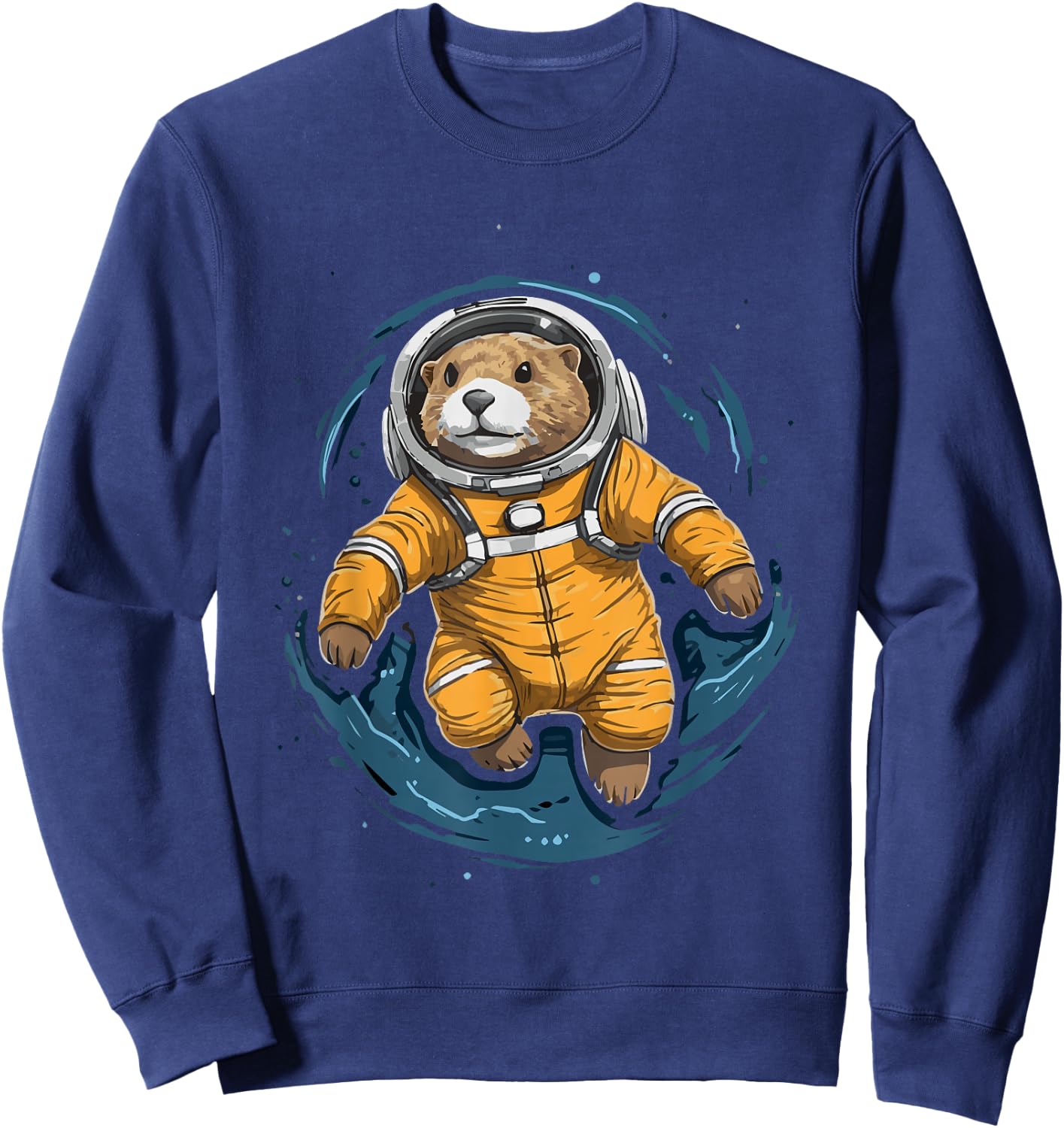 Otter Astronaut Sea otter Sweatshirt - Sweatshirt | Navy
