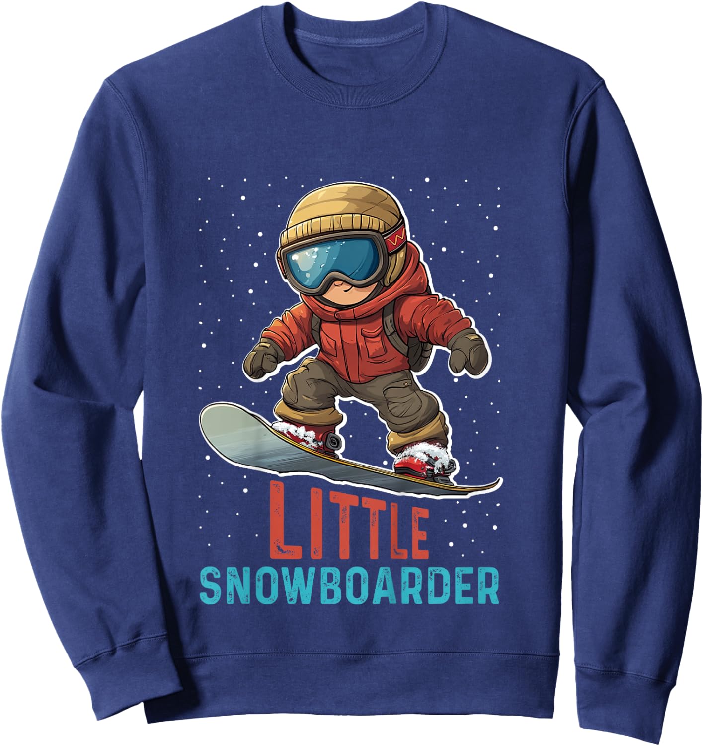 Kids Snowboarding LITTLE SNOWBOARDER Funny Toddlers Sweatshirt - Sweatshirt | Navy