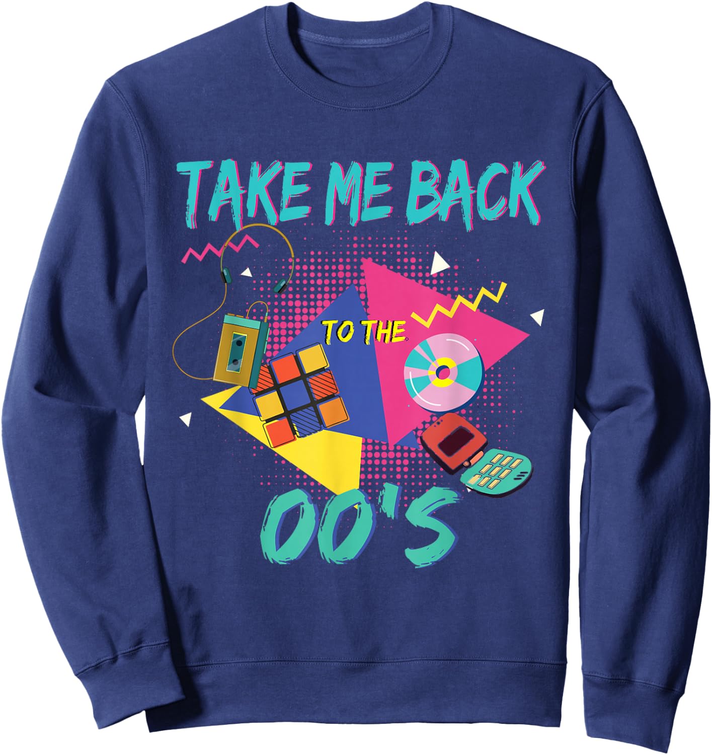 Take me back to the 2000's vintage two-thousands retro 00s Sweatshirt - Sweatshirt | Navy