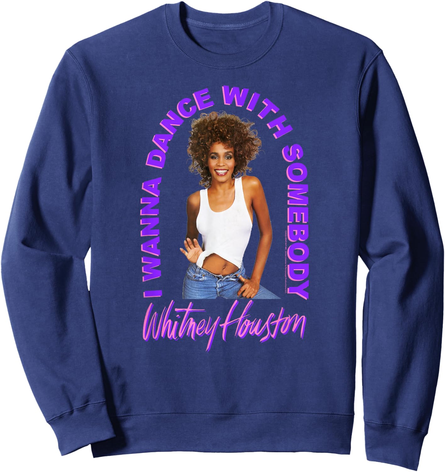 Whitney Houston I Wanna Dance with Somebody Photo Sweatshirt - Sweatshirt | Navy