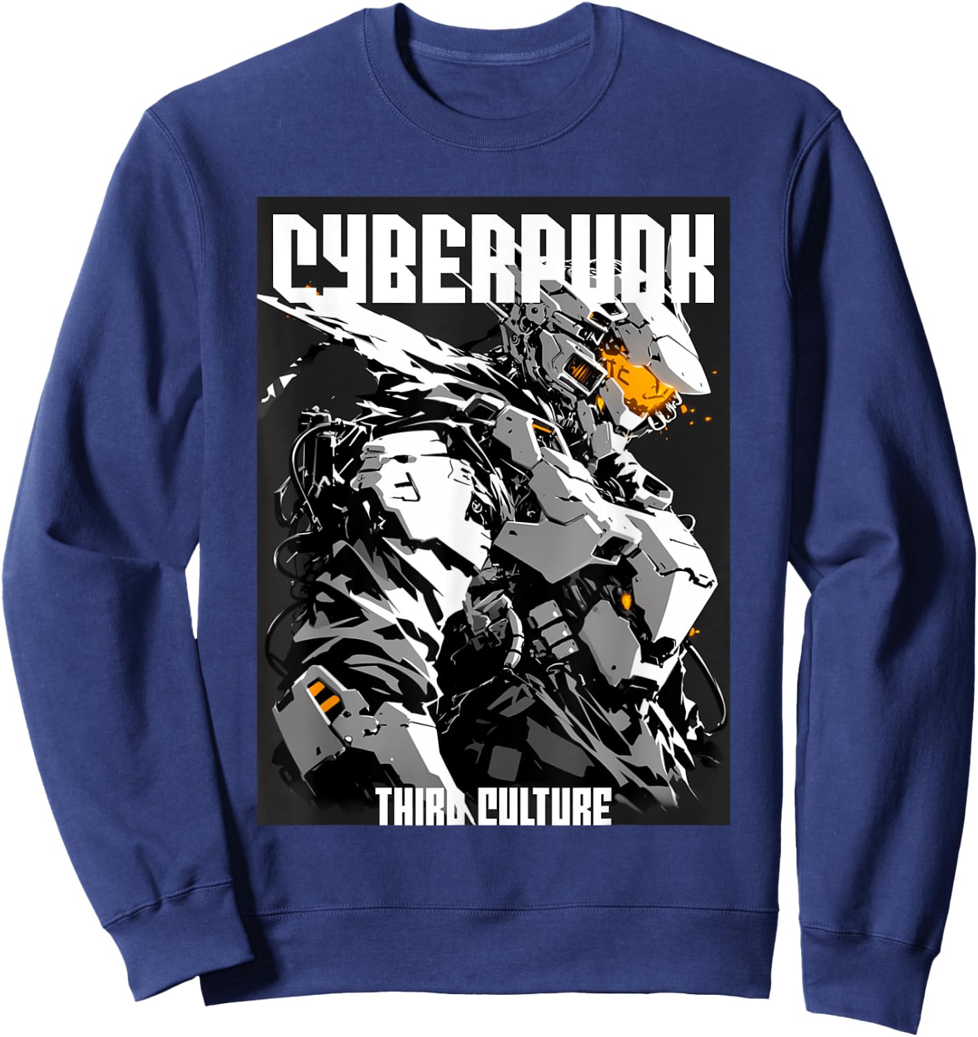 Cyberpunk Mecha Soldier Android Sweatshirt - Sweatshirt | Navy