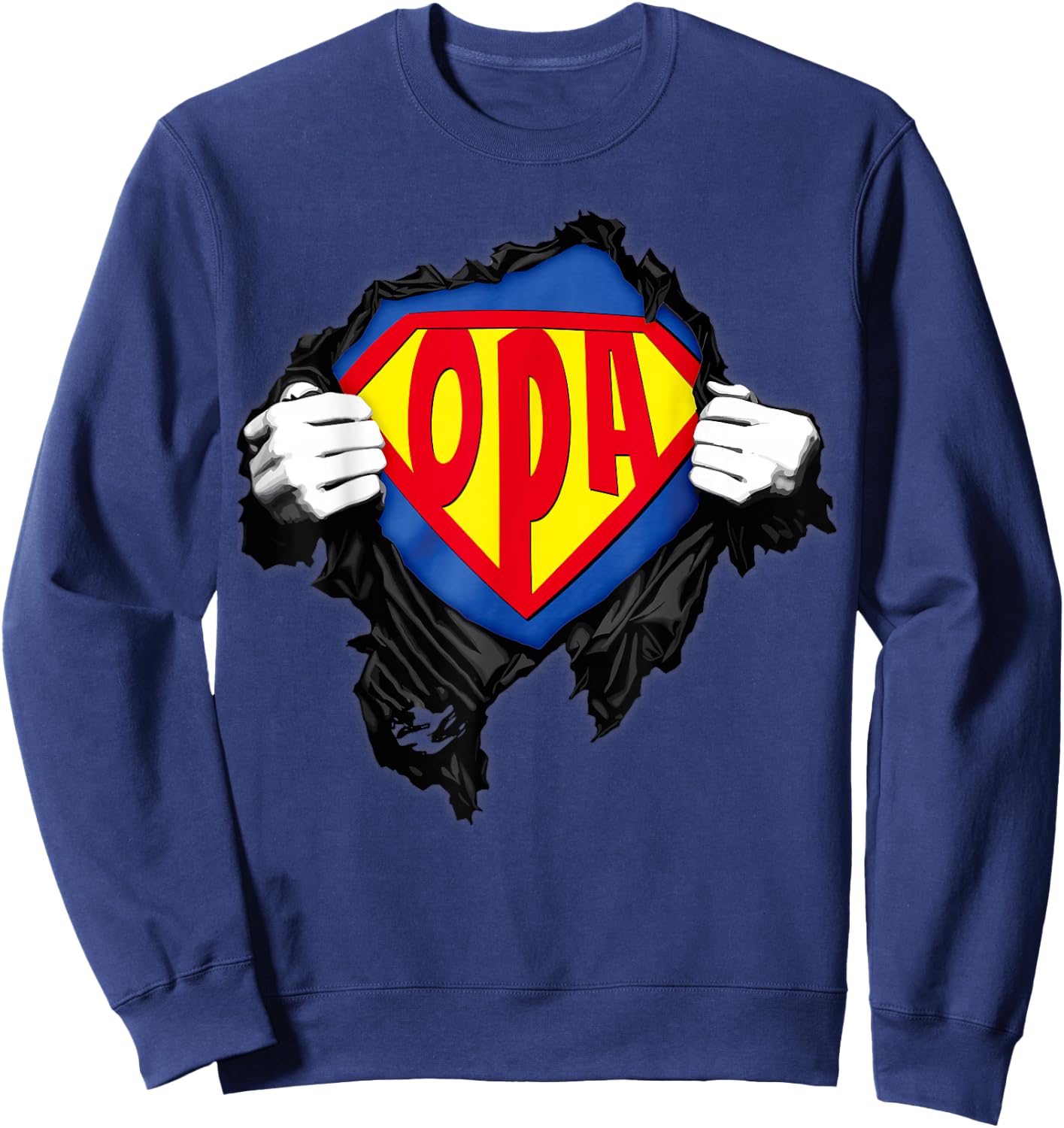 Opa Superheld Herren Großvater Super Opa Sweatshirt - Sweatshirt | Navy