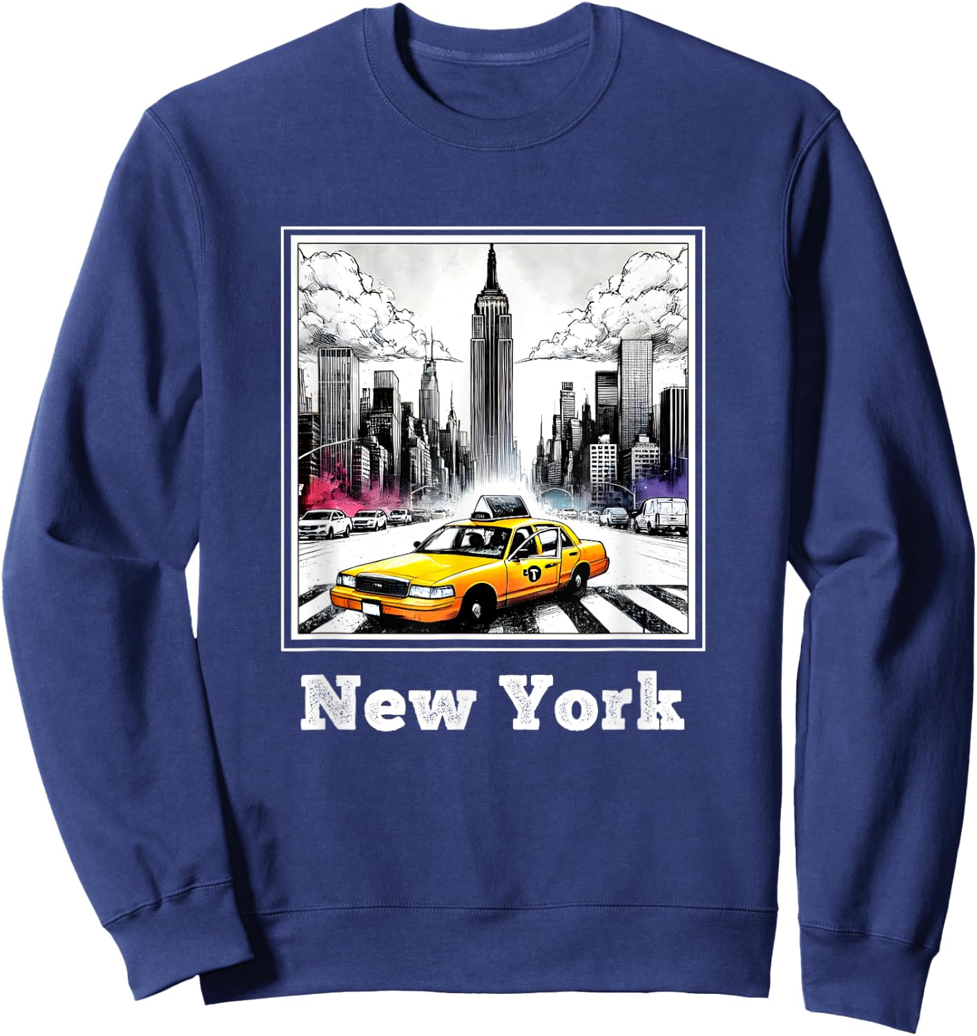 NYC New York Yellow Cab Taxi Gift Souvenir New York Taxi , Black, S Sweatshirt - Sweatshirt | Navy