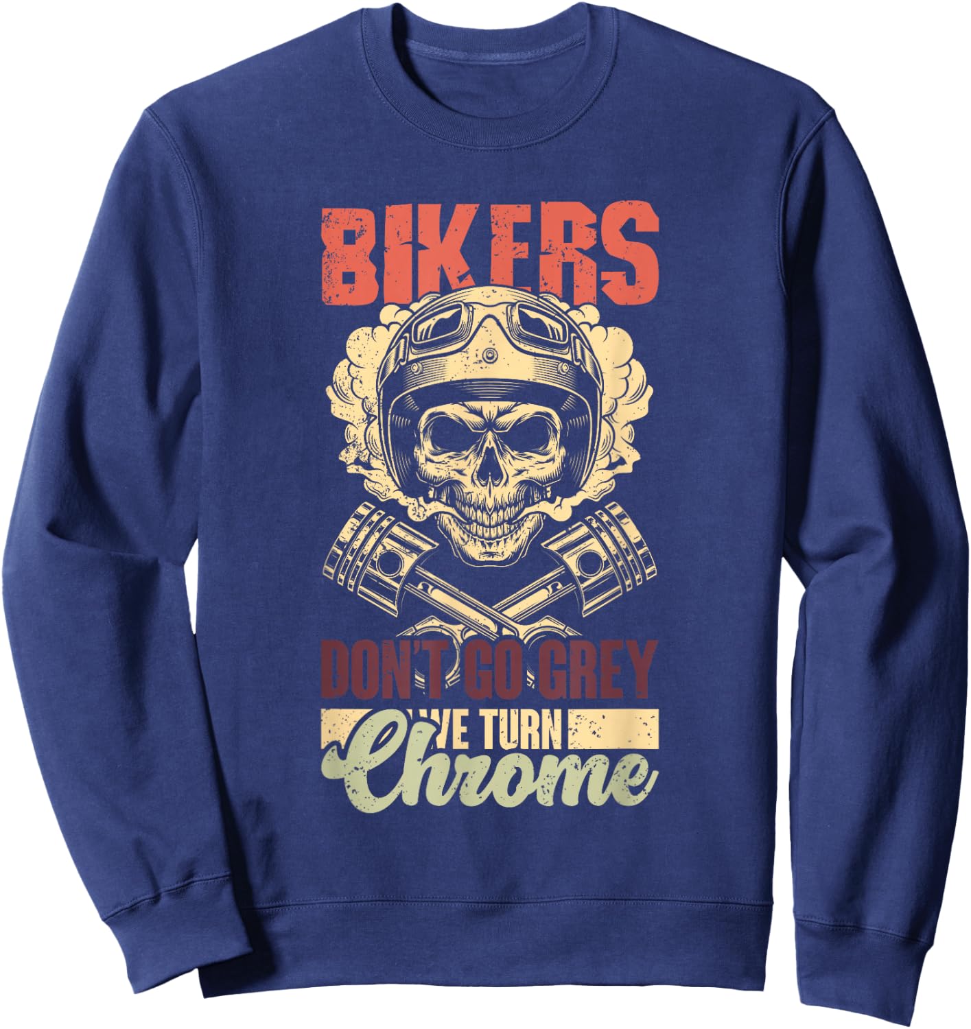 Motorcycle Skull Helmet Gift A Man Biker Biker , Black, S Sweatshirt - Sweatshirt | Navy