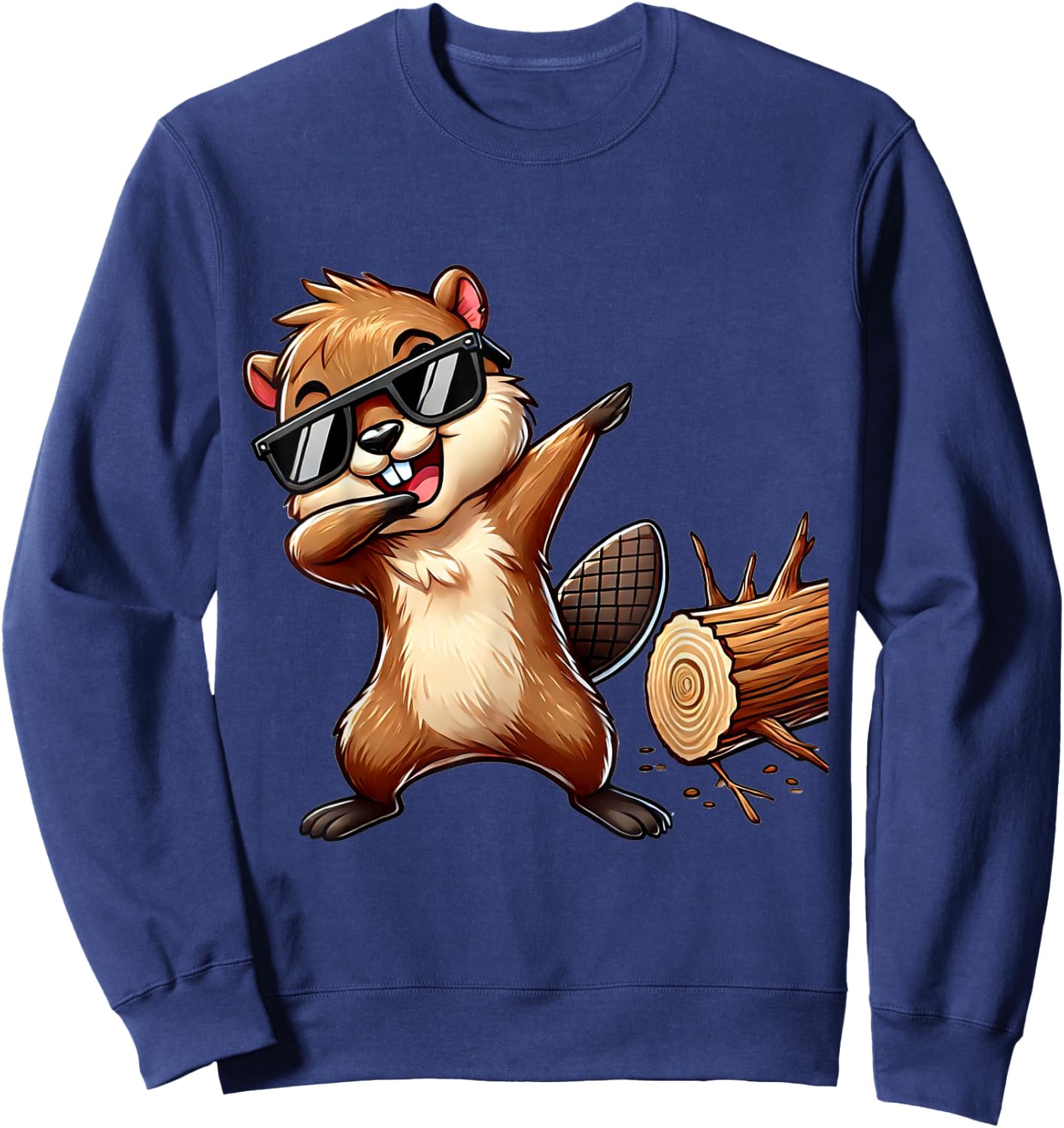 Dabbing Biber | Lustiger Biber Geschenk mit Bibermotiv Biber Sweatshirt - Sweatshirt | Navy