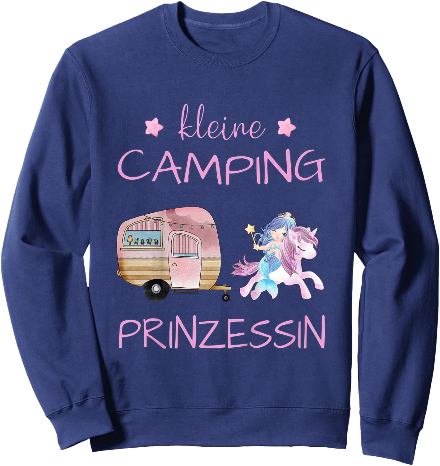 Kleine Camping Prinzessin - Einhorn Meerjungfrau Mädchen Sweatshirt - Sweatshirt | Navy