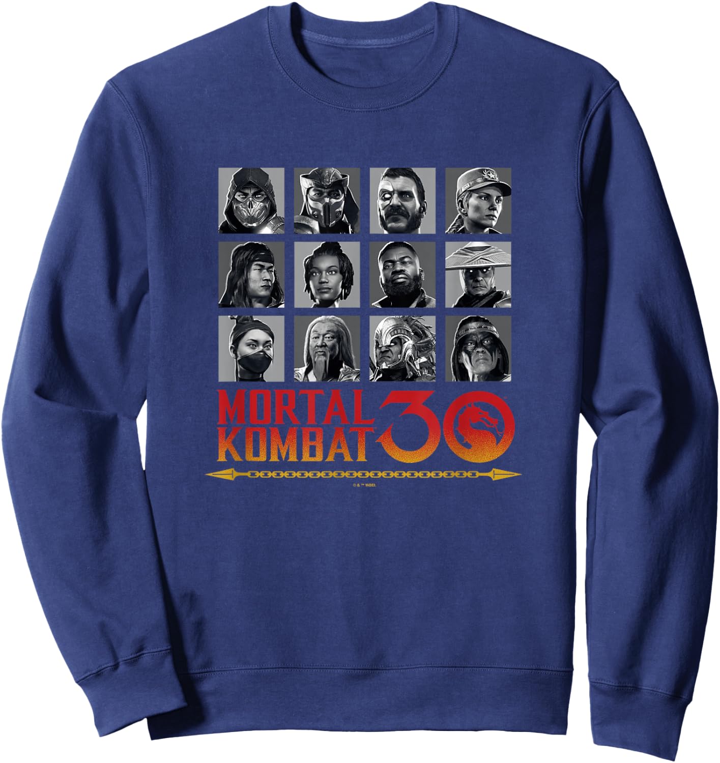 Mortal Kombat Klassic 30 Anniversary Fighters Group Shot Sweatshirt - Sweatshirt | Navy