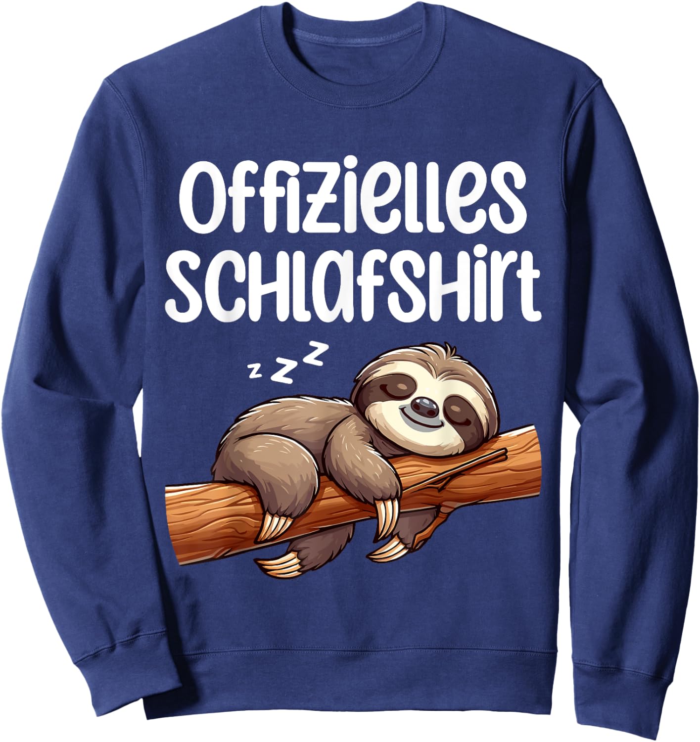 Official Sleep Shirt Cute Sloth Pyjamas Nightdress , black Sweatshirt - Sweatshirt | Navy