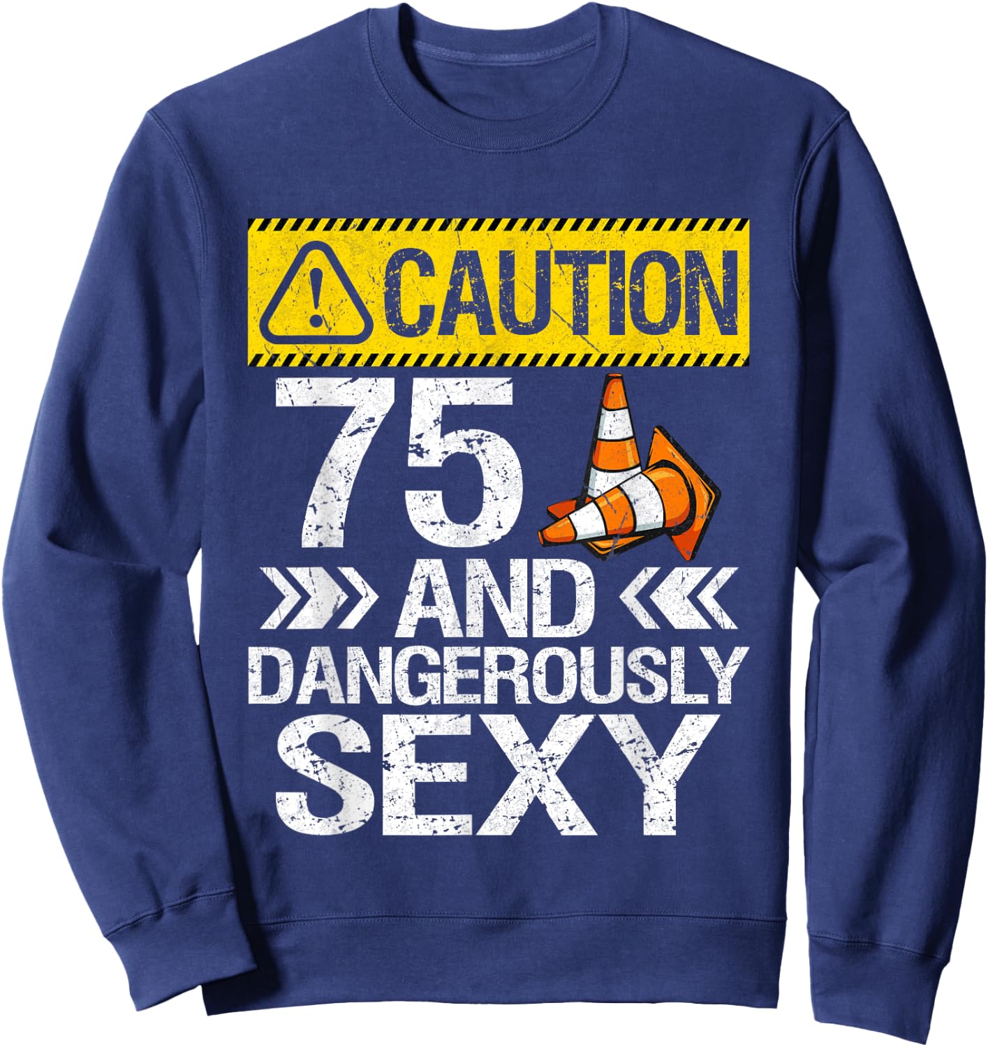 75 And Dangerously Sexy 75th Birthday 75 Years Old Gifts Sweatshirt - Sweatshirt | Navy