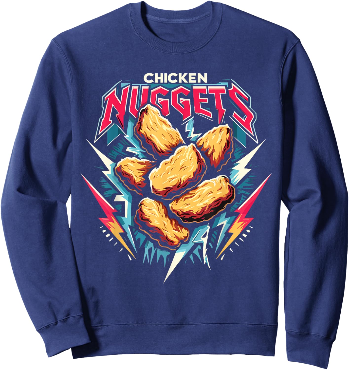 Chicken Nuggets Heavy Metal World Tour Hardcore Music Sweatshirt - Sweatshirt | Navy