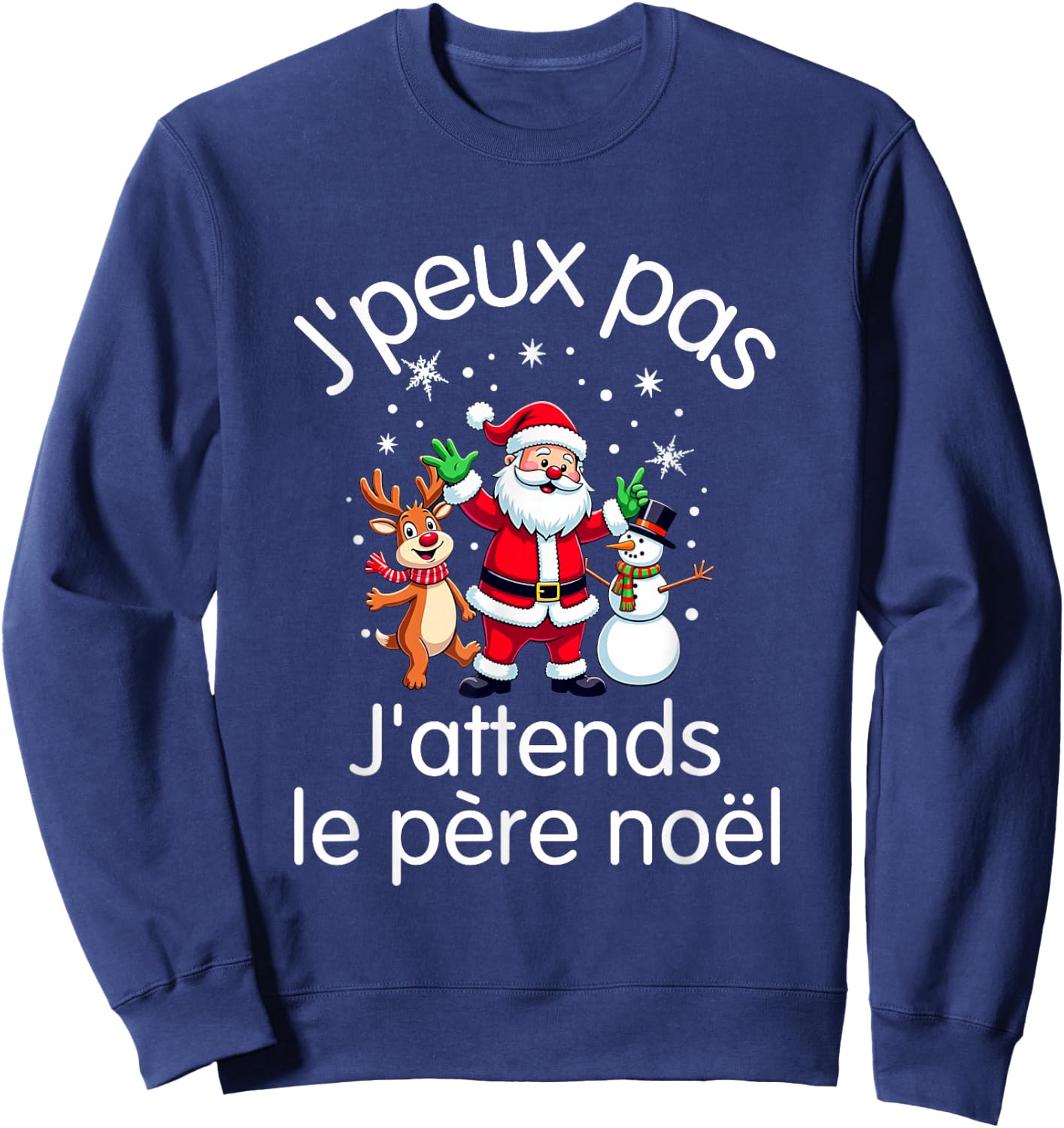 J'peux pas J'attends Le Père Noël sweater , Black, S Sweatshirt - Sweatshirt | Navy