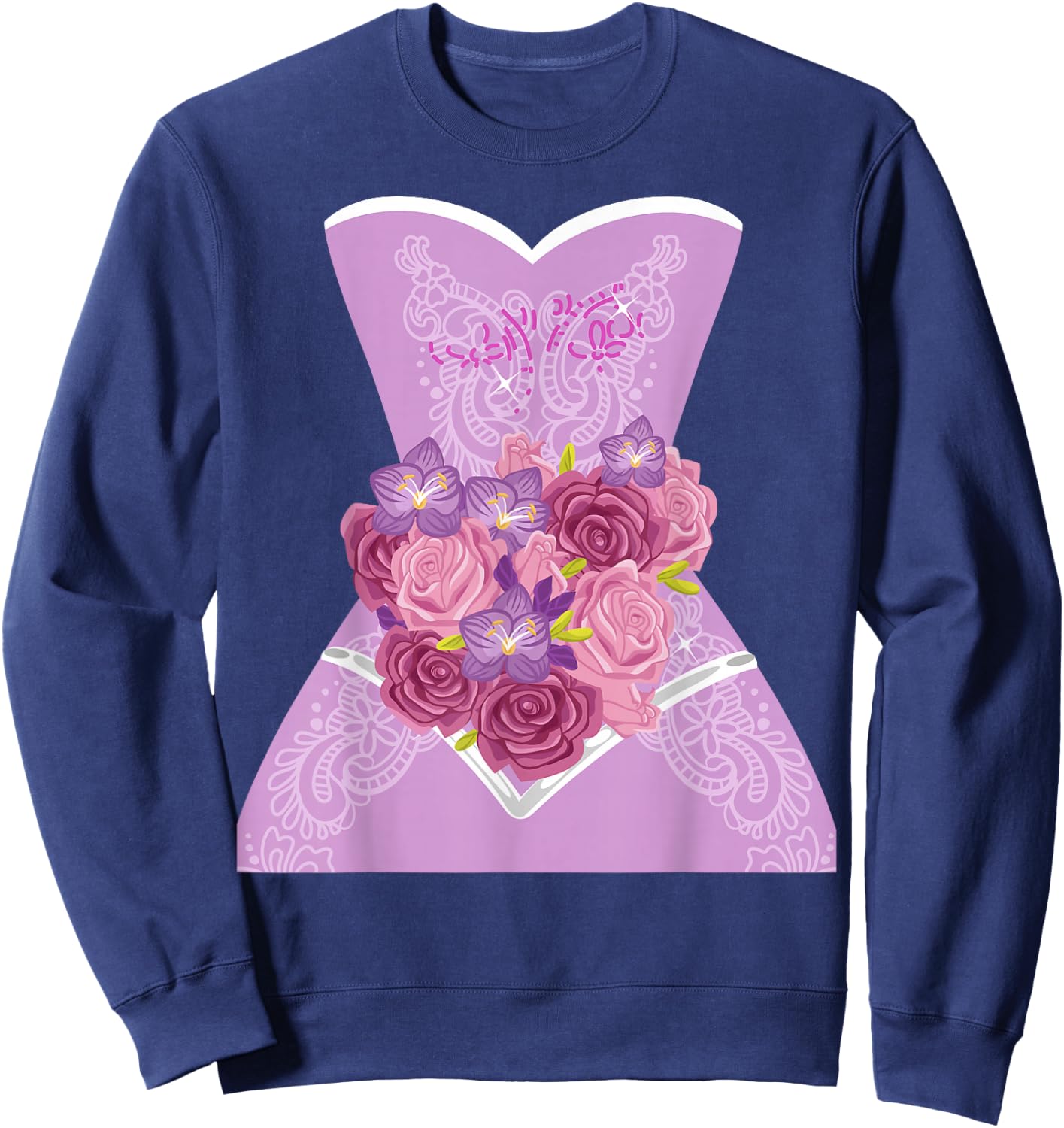 Simple Wedding Dress Gift Bridal Showers gift Sweatshirt - Sweatshirt | Navy