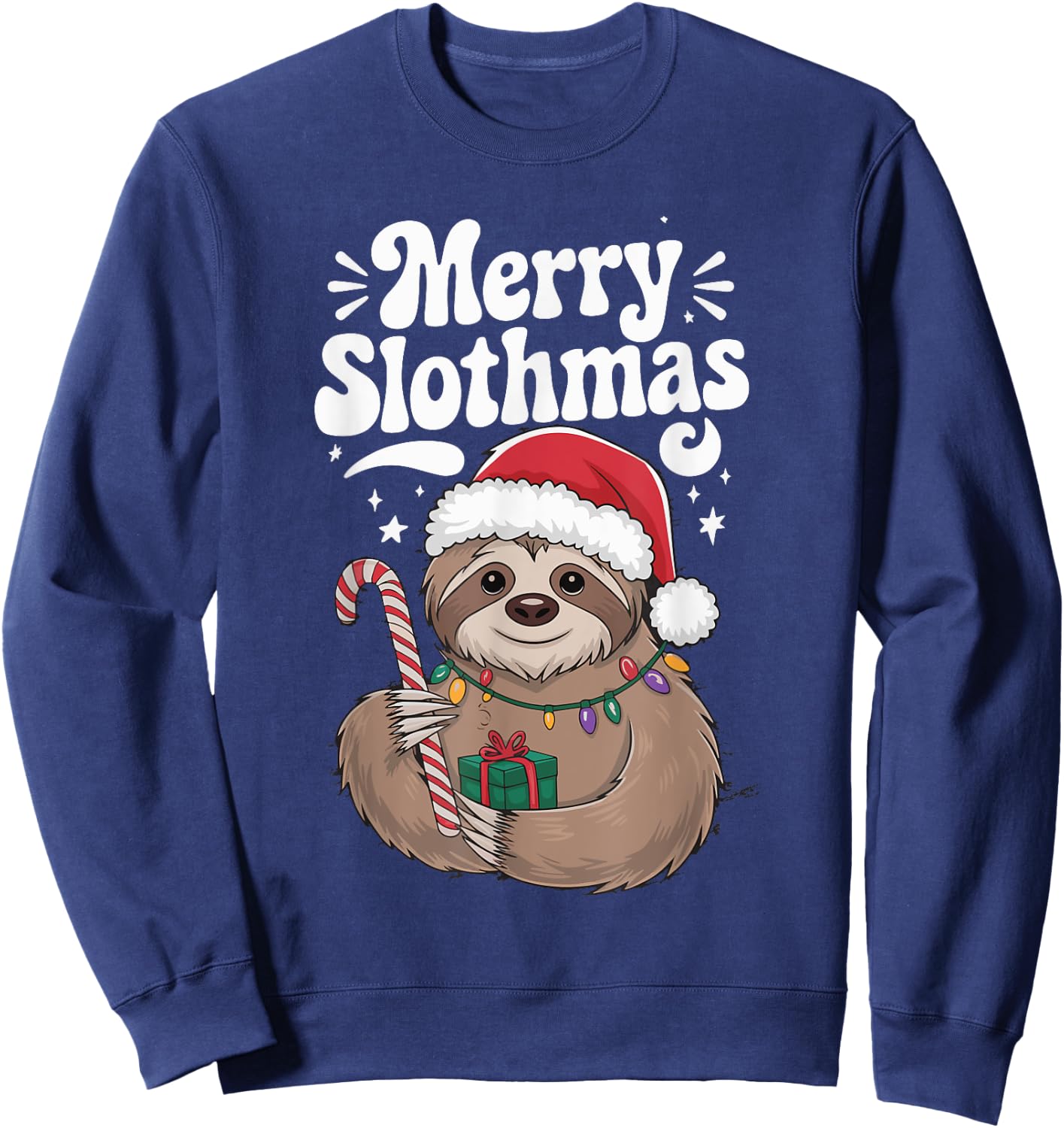 Merry Slothmas Christmas Sloth Sweatshirt - Sweatshirt | Navy