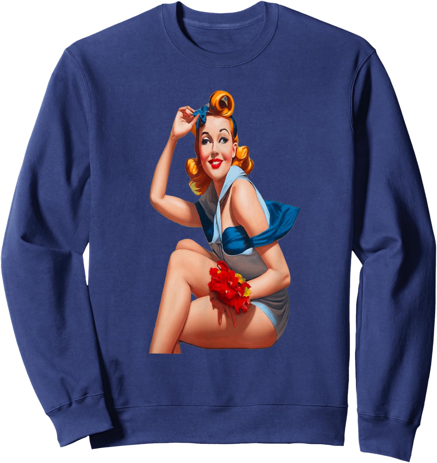 Femme pin up , Black, S Sweatshirt - Sweatshirt | Navy