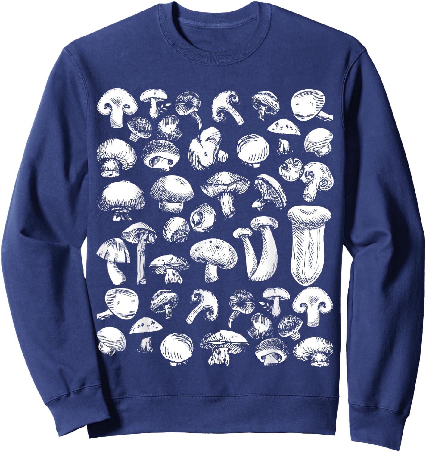 Wild Mushroom Shirt | Mycology Fungiphile Fungi Foraging Sweatshirt - Sweatshirt | Navy