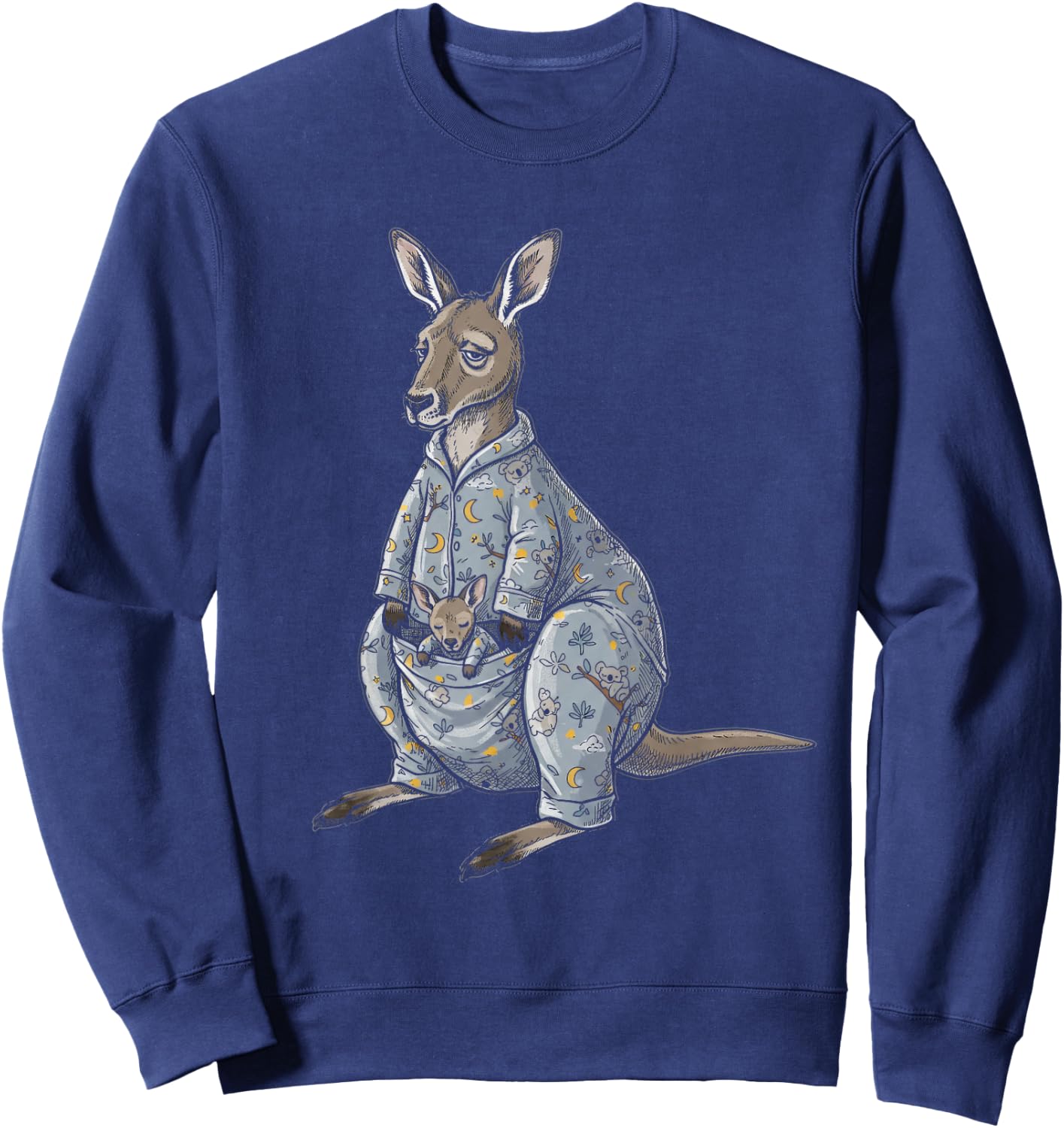 Funny Sleepy Kangaroo Pajama Women Men Kids Boys And Girls Sweatshirt - Sweatshirt | Navy