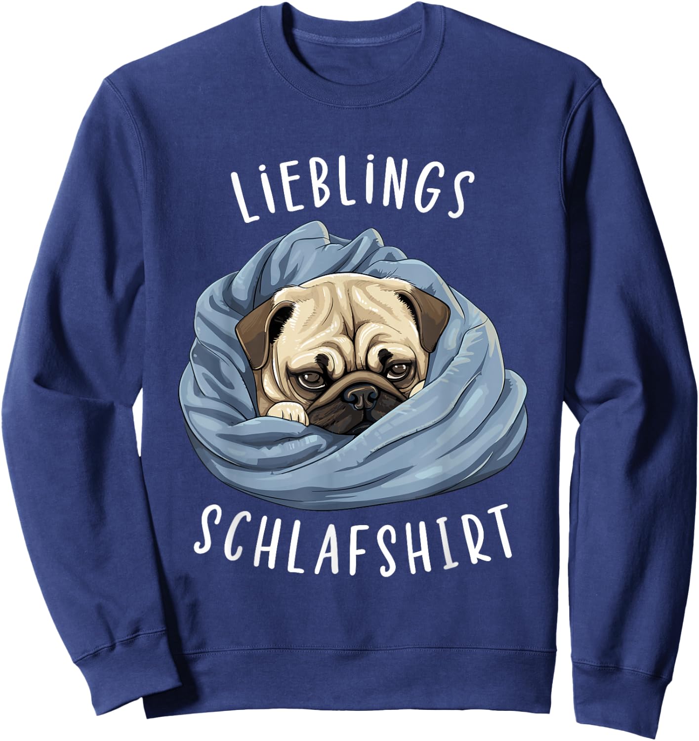 Hund Offizielles Lieblings Schlafshirt Mops Sweatshirt - Sweatshirt | Navy