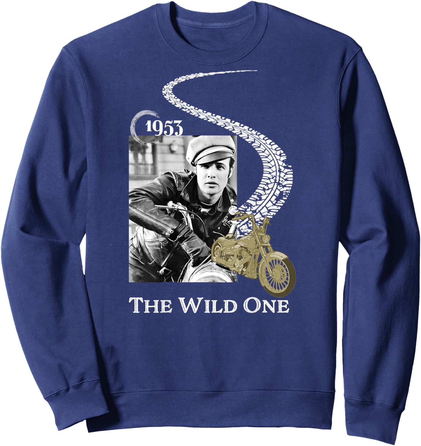 Marlon Brando_002_Back Printed Sweatshirt - Sweatshirt | Navy