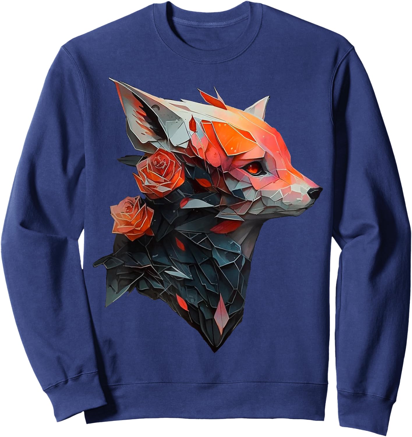 @n!mal Fox Art Tierliebhaber Motiv Tiere , Kind, , Kurzarm, , Schwarz, S Sweatshirt - Sweatshirt | Navy