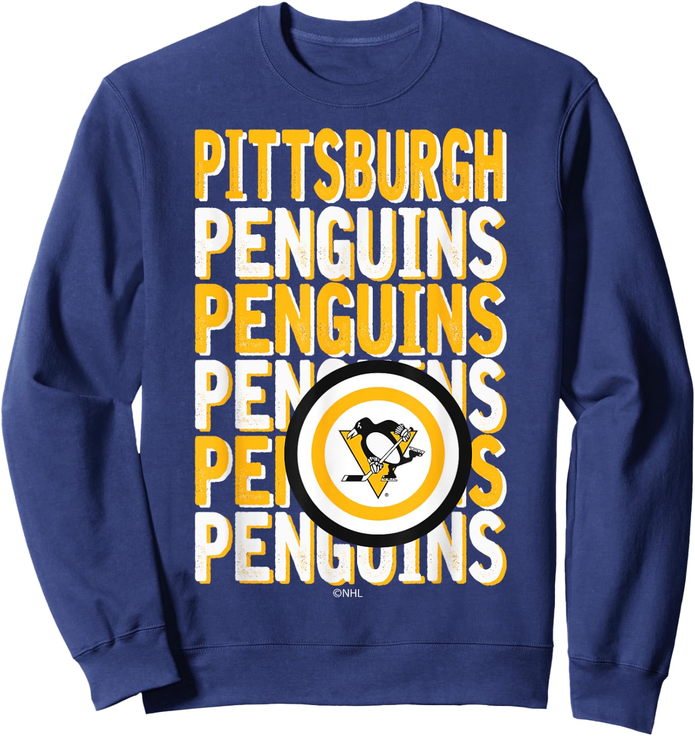 Pittsburgh Penguins Repeat Dark Heather Officially Licensed Sweatshirt - Sweatshirt | Navy