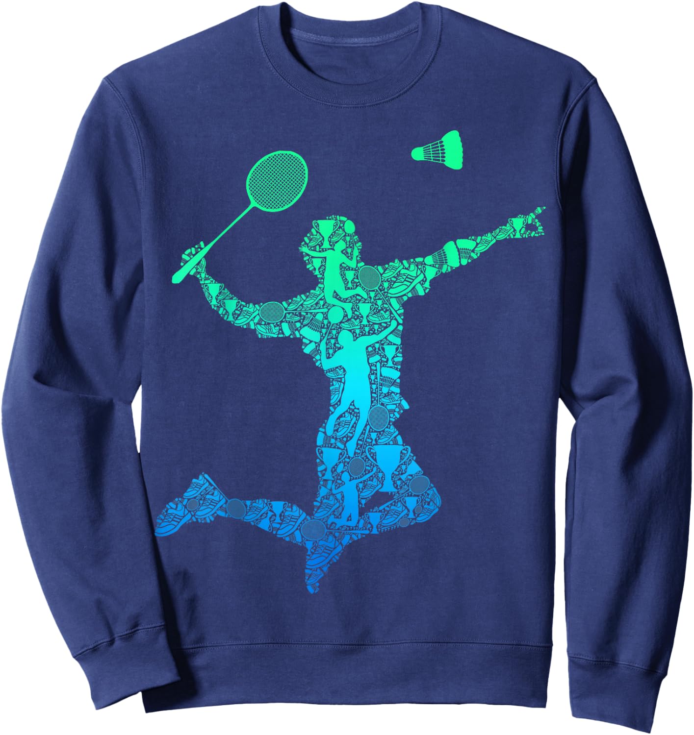 Badminton Shuttlecock Badminton Player Boys Children Men's , black Sweatshirt - Sweatshirt | Navy