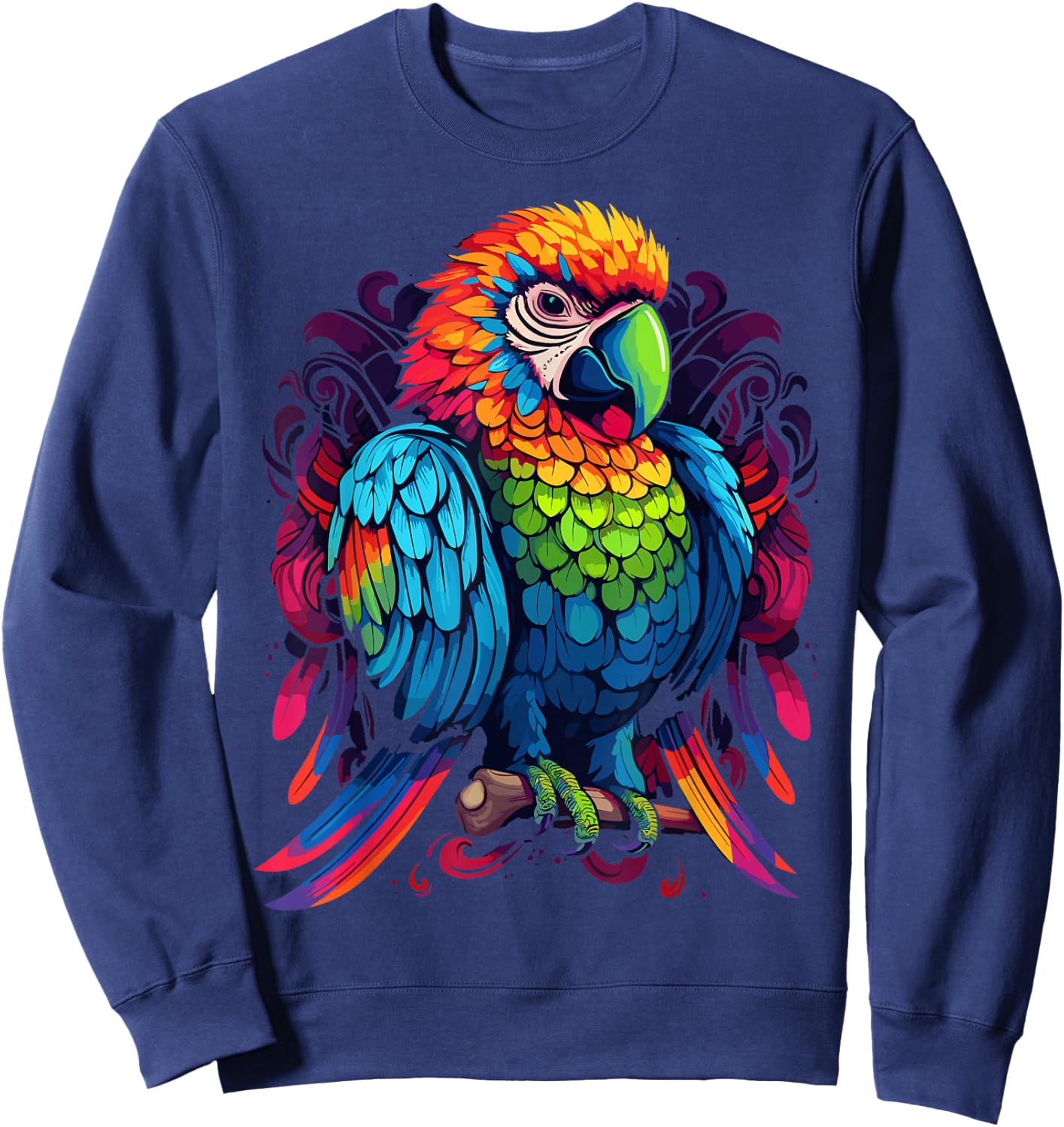 Colourful Parrot Sweatshirt - Sweatshirt | Navy
