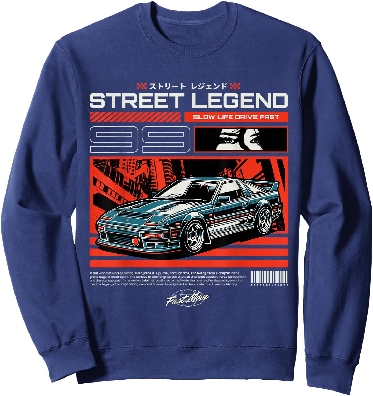 Cool Retro Vintage Japanese JDM Tokyo Japan Drift Race Car , black Sweatshirt - Sweatshirt | Navy