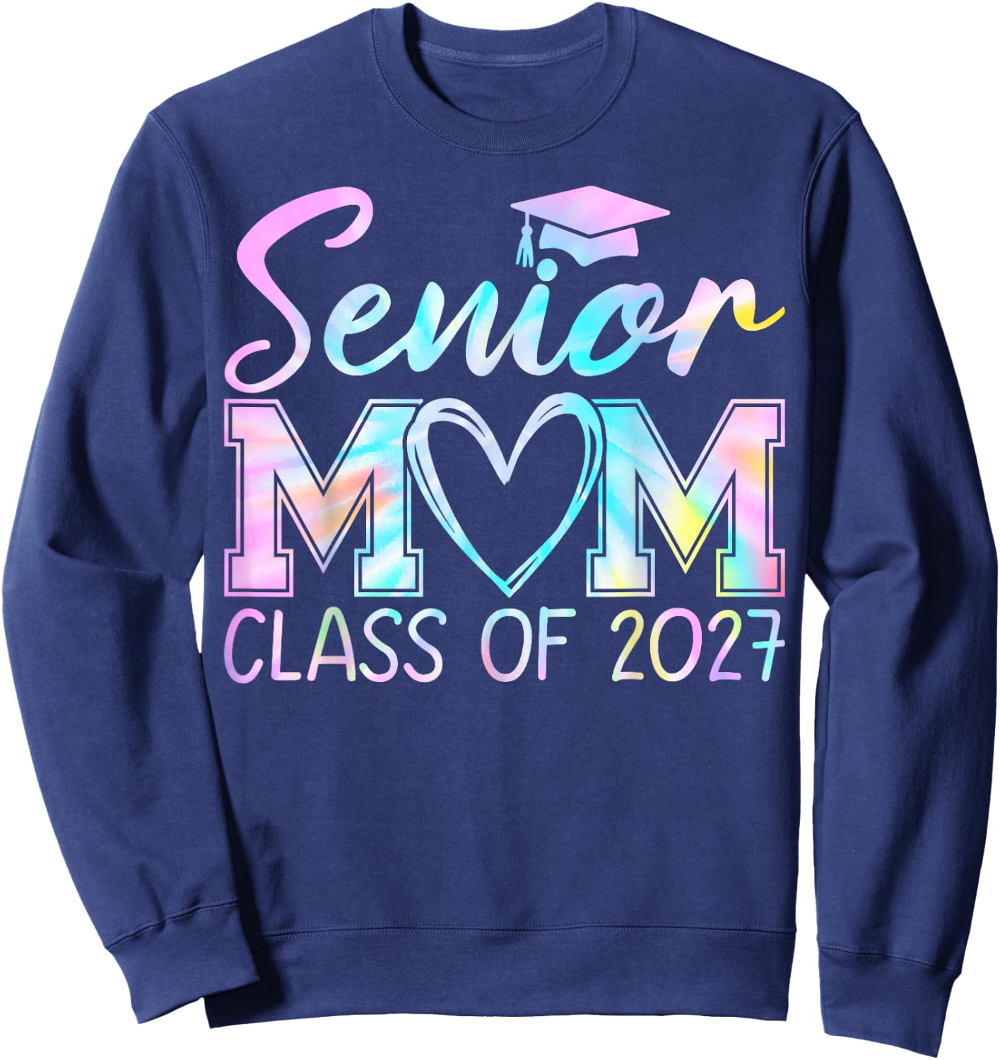 Senior Mom Class of 2027 Proud Mom Mother of A 2027 Graduate Sweatshirt - Sweatshirt | Navy