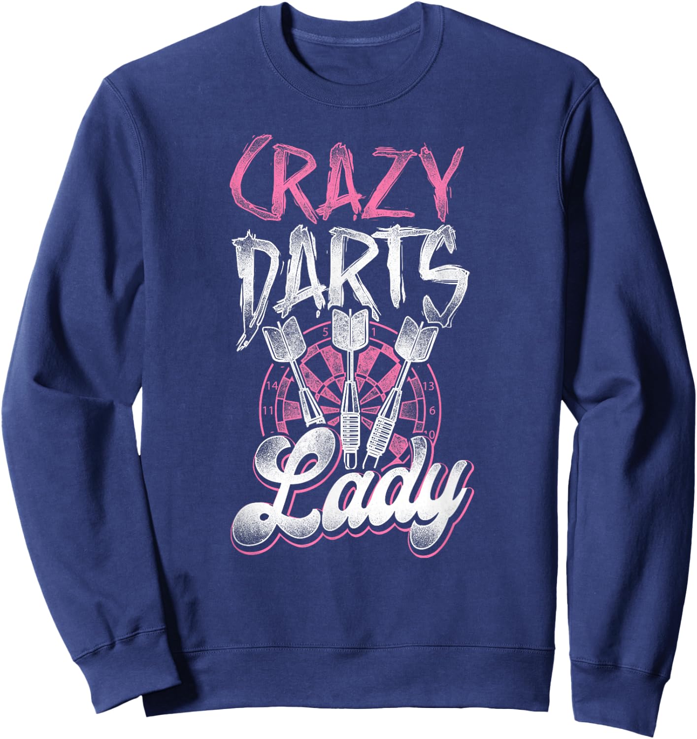 Darts Girls' Vintage Crazy Darts Lady , black Sweatshirt - Sweatshirt | Navy