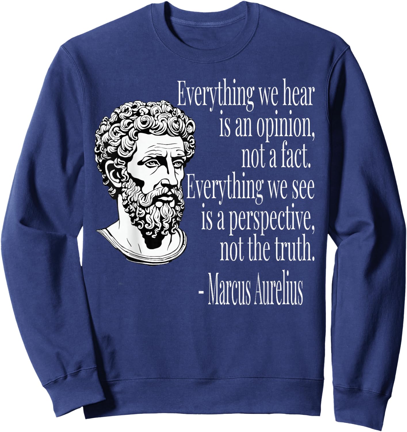 MARCUS AURELIUS with "Alles EINE Meinungsprektive" [German Language], black Sweatshirt - Sweatshirt | Navy