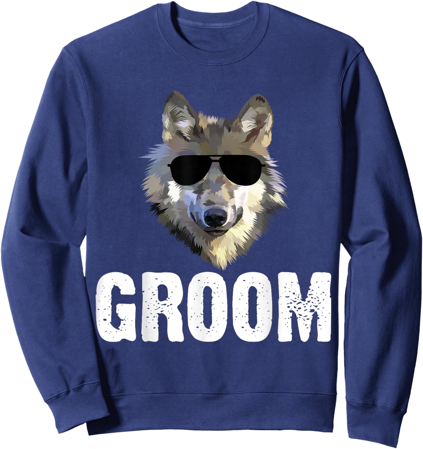 Grooms Wolfpack Bachelor Party Groomsmen Wedding Team Sweatshirt - Sweatshirt | Navy