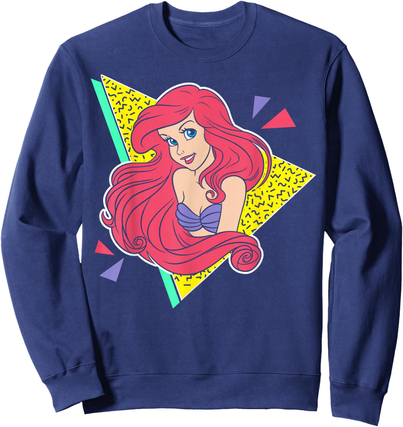 Disney Little Mermaid Ariel Retro 80's Style Graphic Sweatshirt - Sweatshirt | Navy