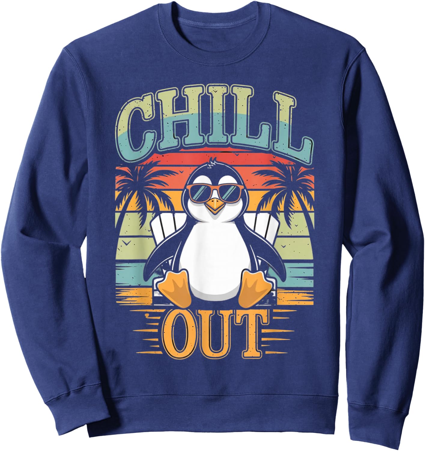 Chill Out Penguin Sweatshirt - Sweatshirt | Navy