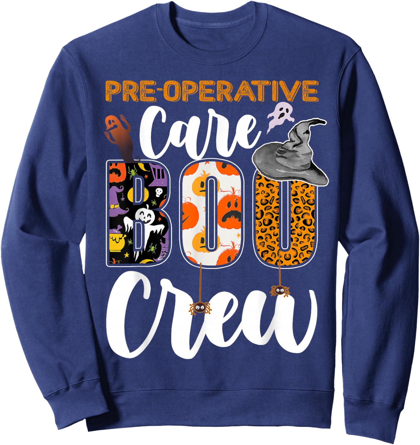 Pre-Operative Care Boo Crew Halloween Matching Surgical Sweatshirt - Sweatshirt | Navy